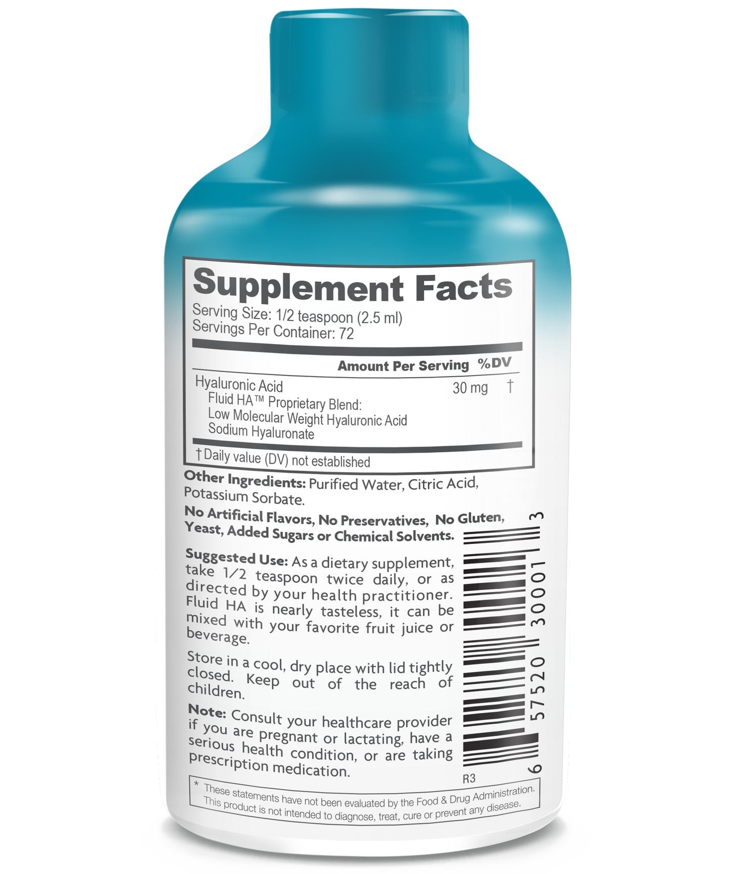 Fluid HA Liquid Hyaluronic Acid 180 ml